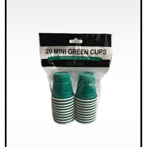 20 Mini Green Cups Disposable Shot Glasses 2oz Plastic Party Supplies 20 Count